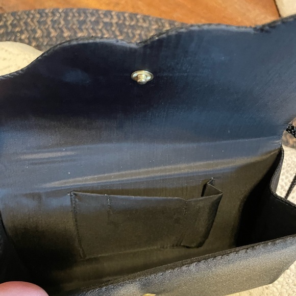 Black Evening Clutch Purse with Optional Shoulder Strap - Picture 3 of 3